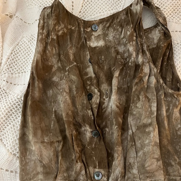 Raquel Allegra Tie-Dye Tan Midi Dress - Picture 3 of 10